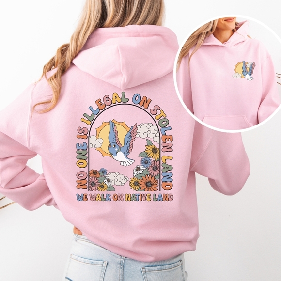 Gildan Sweaters - We Walk On Stolen Land Activism Hoodie Sweatshirt